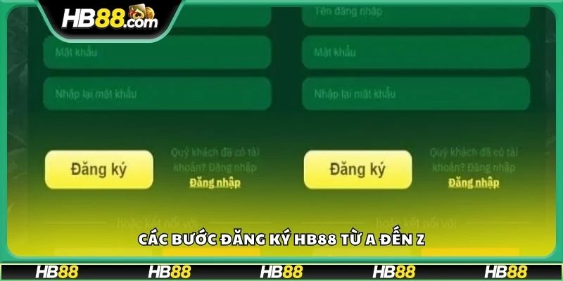 Các bước đăng ký HB88 từ a đến z