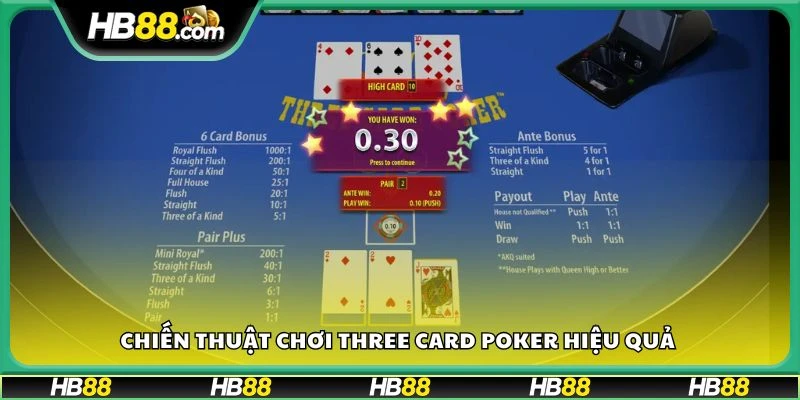 Chiến thuật chơi Three Card Poker hiệu quả 